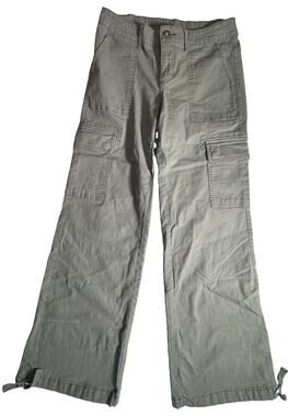 Wild Fable Womens Cargo Pants Small Sage Green Wide Leg Utility Tie Hem